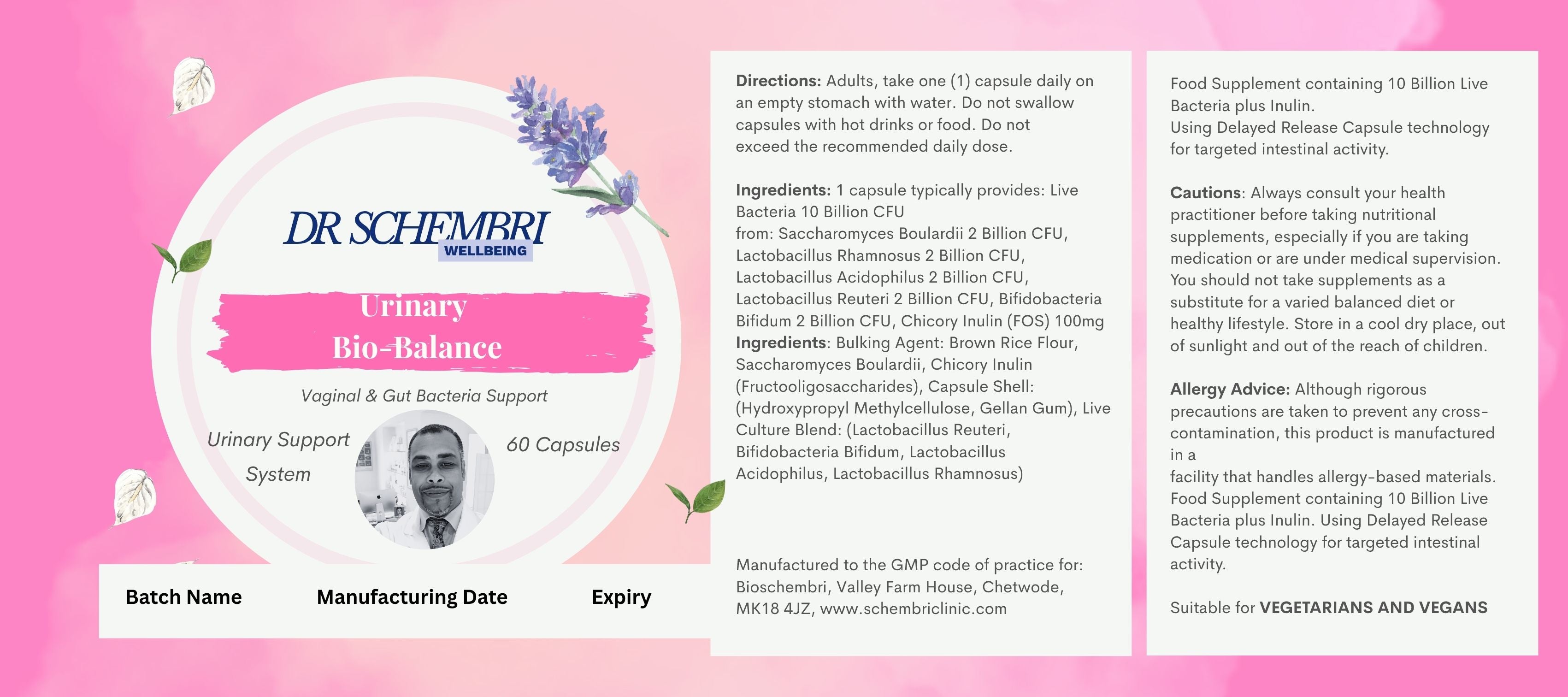 Urinary Bio-Balance Vaginal & Gut Bacteria Support 60 Capsules