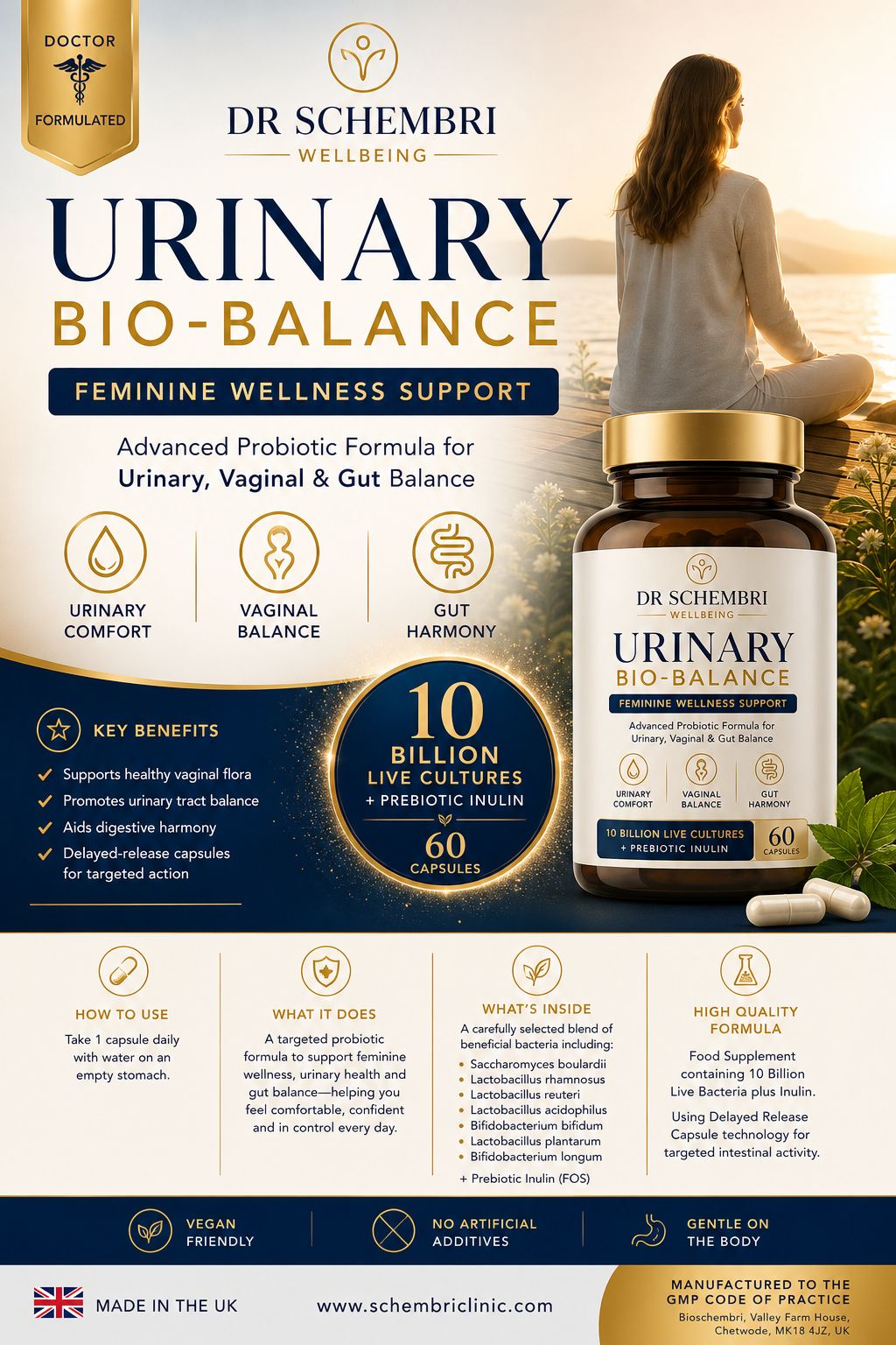 Urinary Bio-Balance Vaginal & Gut Bacteria Support 60 Capsules